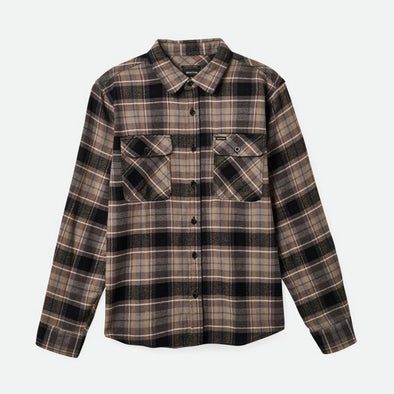 BRIXTON Bowery Flannel - Black/Charcoal/Oatmeal