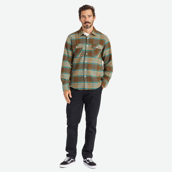 BRIXTON Bowery Flannel - Mojave/Heather Grey/Desert Palm