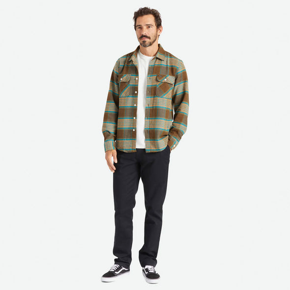 BRIXTON Bowery Flannel - Mojave/Heather Grey/Desert Palm