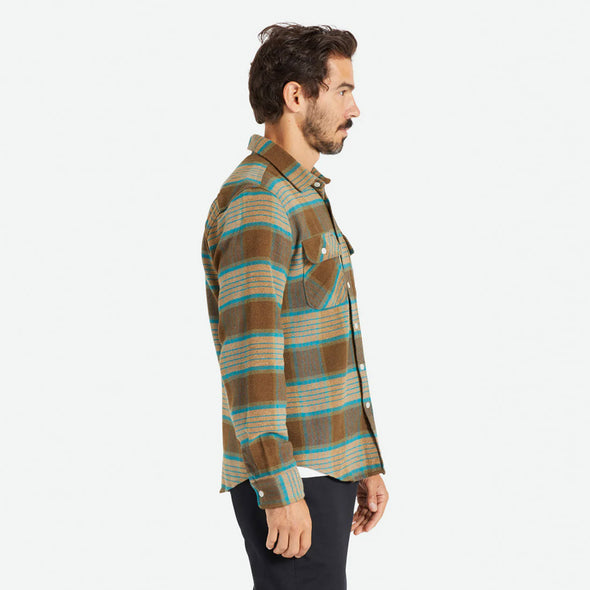 BRIXTON Bowery Flannel - Mojave/Heather Grey/Desert Palm