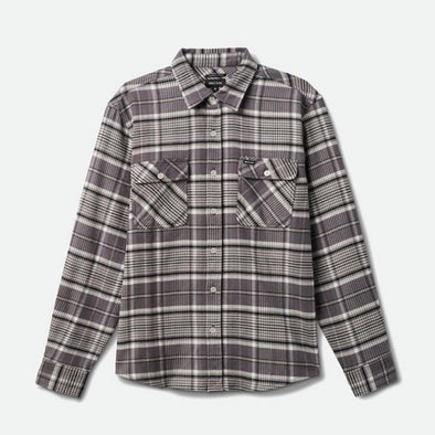 BRIXTON Bowery Stretch Water Resistant Flannel - Charcoal/Light Grey/Black