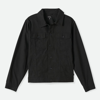 BRIXTON Builders Cable Stretch Trucker Jacket - Washed Black