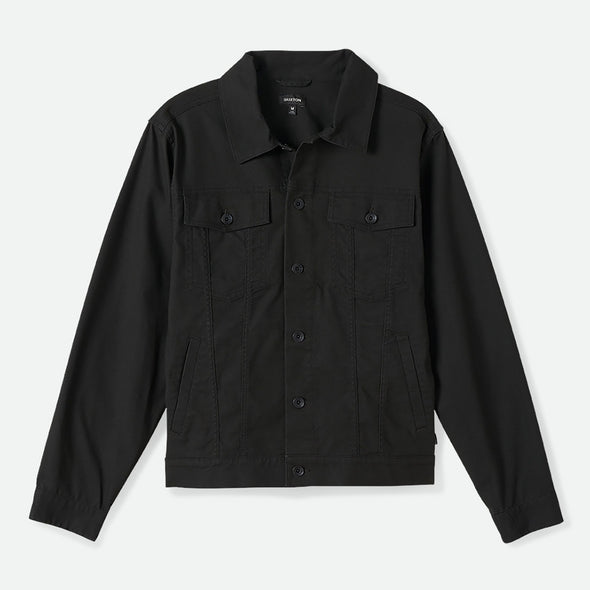 BRIXTON Builders Cable Stretch Trucker Jacket - Washed Black