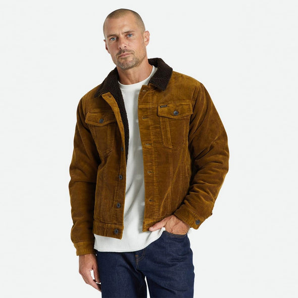 BRIXTON Cable Lined Trucker Jacket - Brass