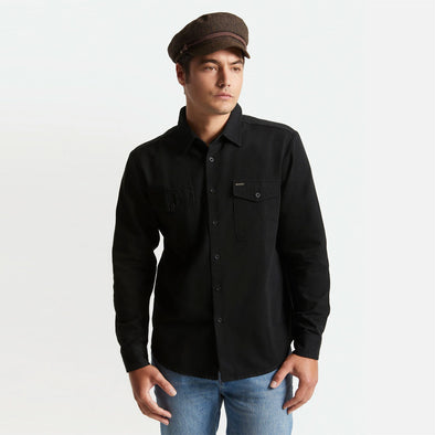 BRIXTON Charter Oxford Long Sleeve Shirt - Black