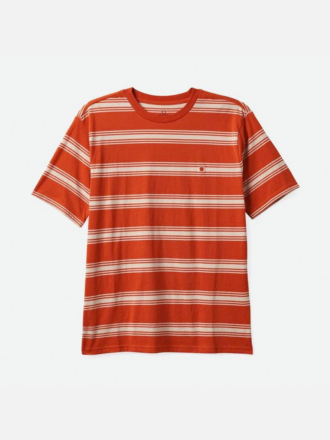 BRIXTON Hilt Shield Knit Tee - Burnt Red/Whitecap