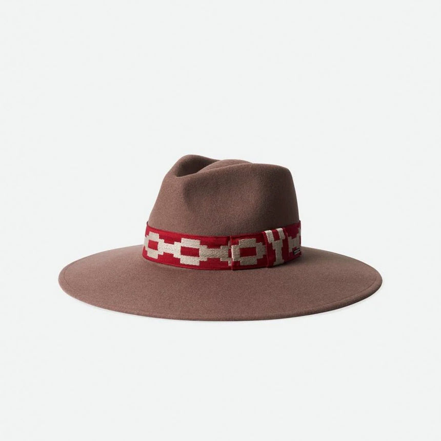 BRIXTON Joanna Felt Hat - Twig/Scarlet Red