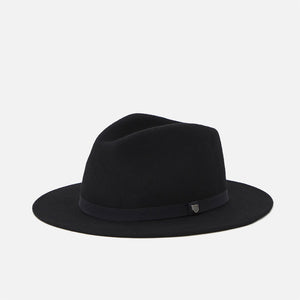 BRIXTON Messer Packable Fedora - Black/Black