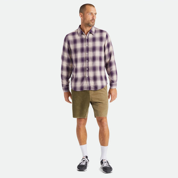 BRIXTON Soft Weave Long Sleeve Flannel - Purple/Beige