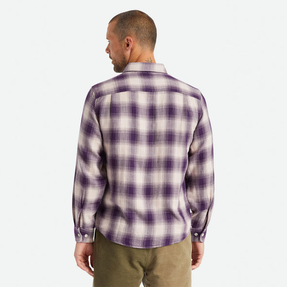 BRIXTON Soft Weave Long Sleeve Flannel - Purple/Beige
