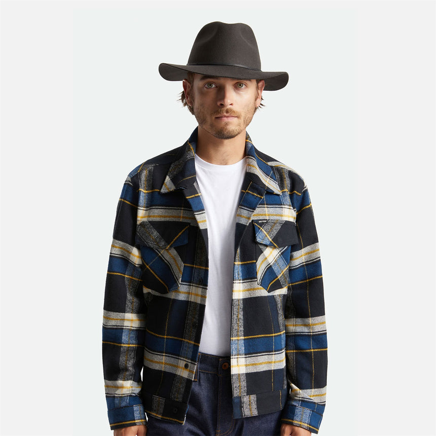BRIXTON Wesley Packable Fedora - Washed Black