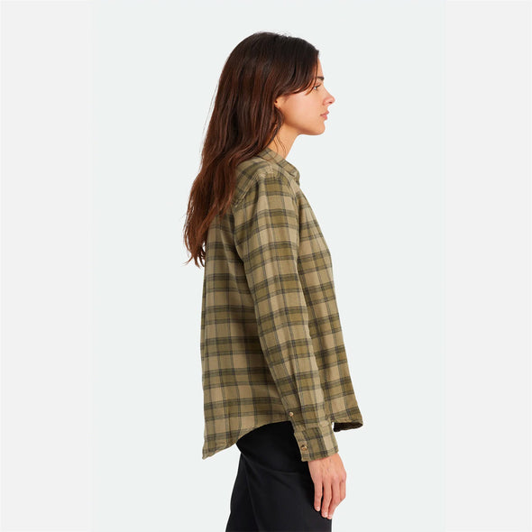 BRIXTON Women's Bowery Soft Weave Flannel - Military Olive