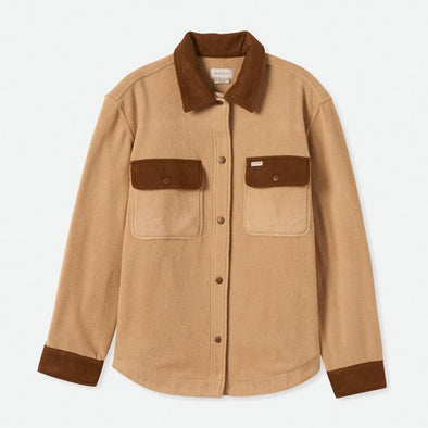 BRIXTON Women's Bowery Boyfriend Arctic Stretch Fleece - Sesame/Bison