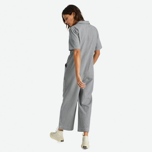 BRIXTON Women's Sorrento Short Sleeve Coverall - Black/Off White