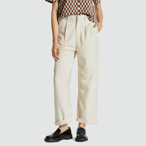 BRIXTON Women's Victory Trouser Pant - White Smoke