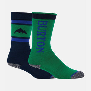 BURTON Kids' Weekend Midweight Sock 2-Pack - Galaxy Green