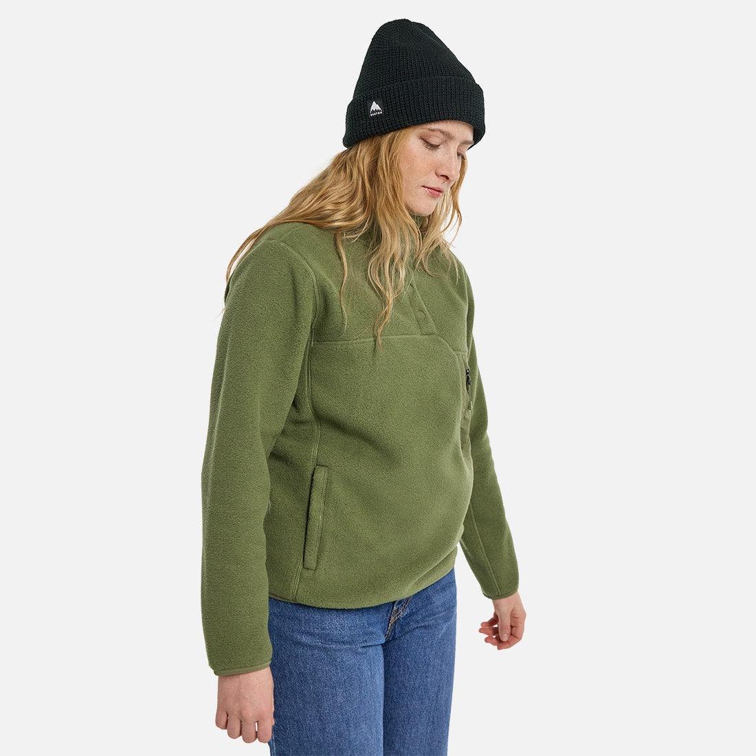 BURTON Women's Cinder Fleece Pullover - Forest Moss