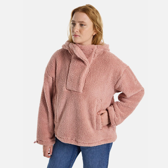 BURTON Women's Lemma Fleece Pullover Hood - Powder Blush