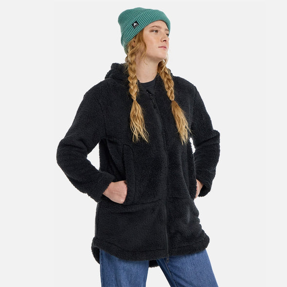 BURTON Women's Minxy Hi-Loft Fleece Full Zip Hood - True Black