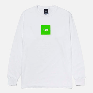 HUF Essentials Box Logo Long Sleeve Tee - White
