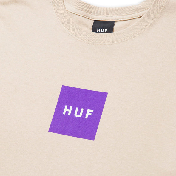HUF Essentials Box Logo Tee - Sand