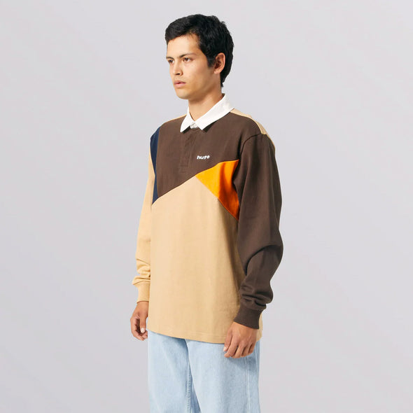 HUF Mixed Up Long Sleeve Knit Polo - Khaki