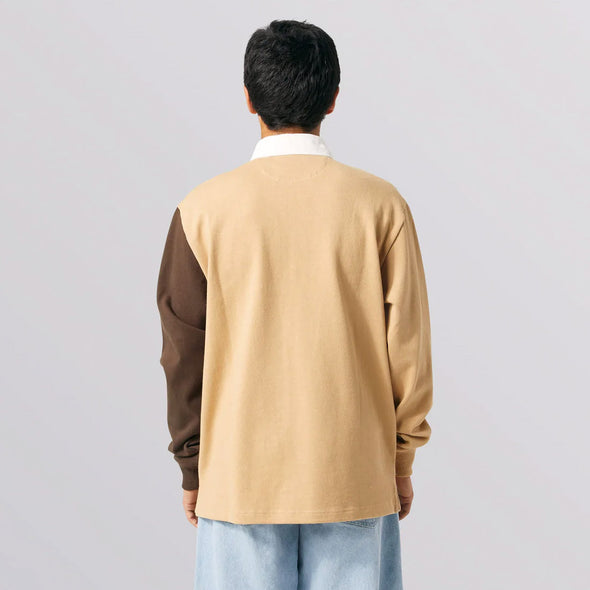 HUF Mixed Up Long Sleeve Knit Polo - Khaki
