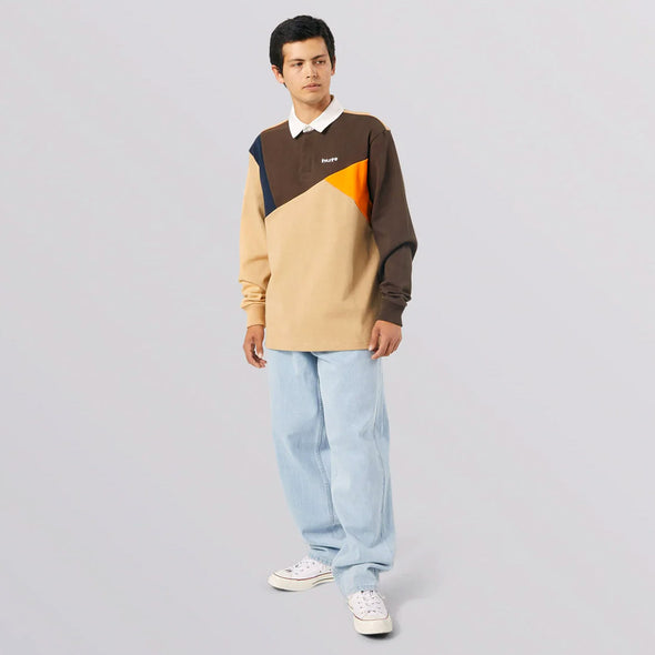 HUF Mixed Up Long Sleeve Knit Polo - Khaki