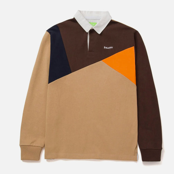 HUF Mixed Up Long Sleeve Knit Polo - Khaki