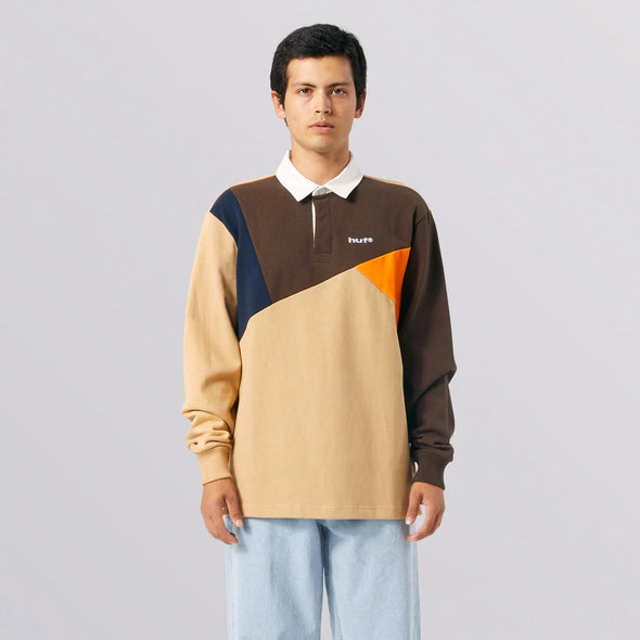 HUF Mixed Up Long Sleeve Knit Polo - Khaki