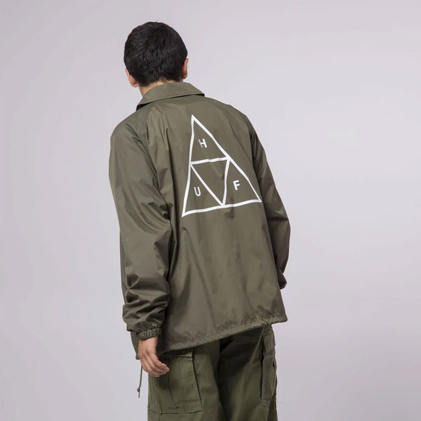HUF Essentials Triple Triangle Coaches Jacket - Olive