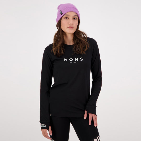 MONS ROYALE Women's Yotei Classic Long Sleeve - Black