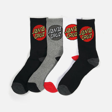 SANTA CRUZ Classic Dot Socks 4 Pack - Assorted
