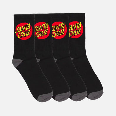 SANTA CRUZ Kids Classic Dot Socks 4 Pack - Black