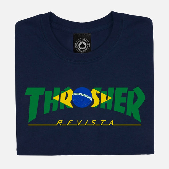 THRASHER Brazil Revista Tee - Navy