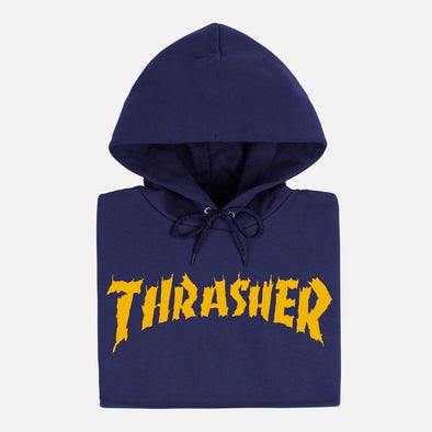THRASHER Burn It Down Neckface Hood - Navy