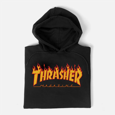 THRASHER Flame Logo Hood - Black