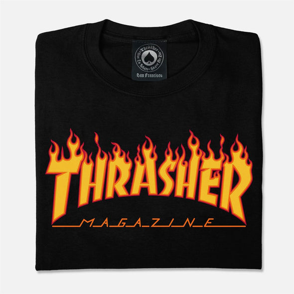 THRASHER Flame Logo Tee - Black