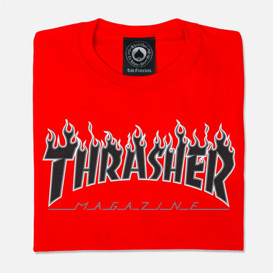 THRASHER Flame Logo Tee - Red