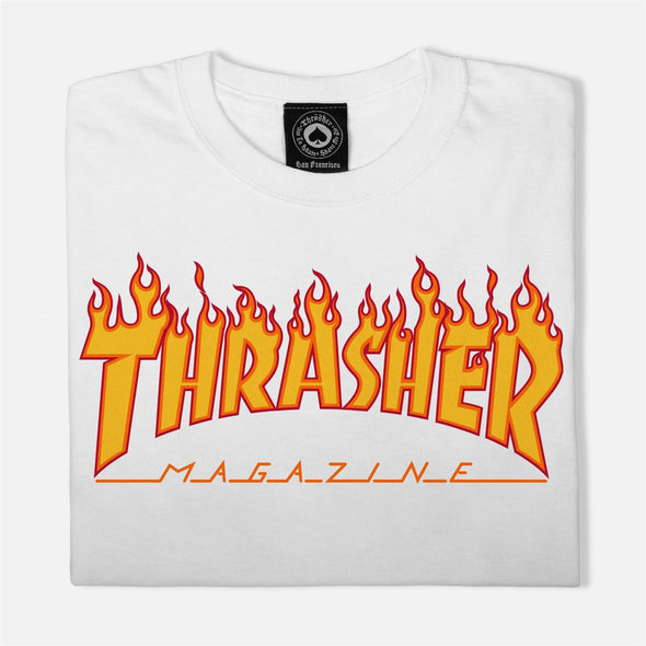THRASHER Flame Logo Tee - White