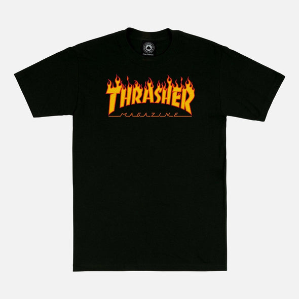 THRASHER Flame Youth Tee - Black