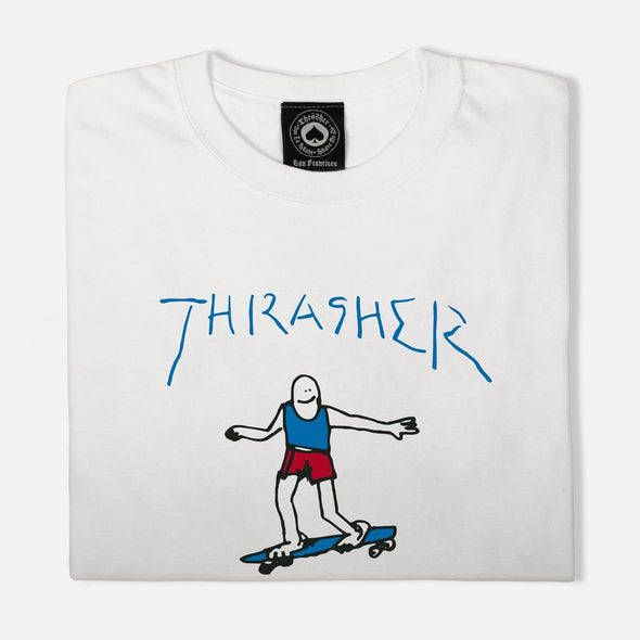 THRASHER Gonz Logo Tee - White/Blue