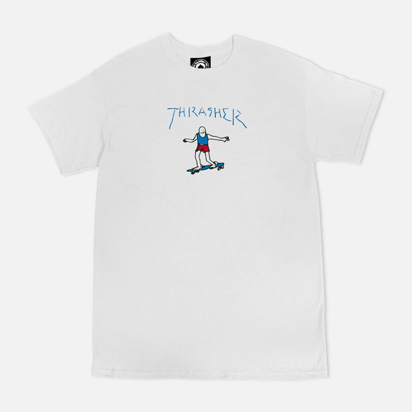 THRASHER Gonz Logo Tee - White/Blue