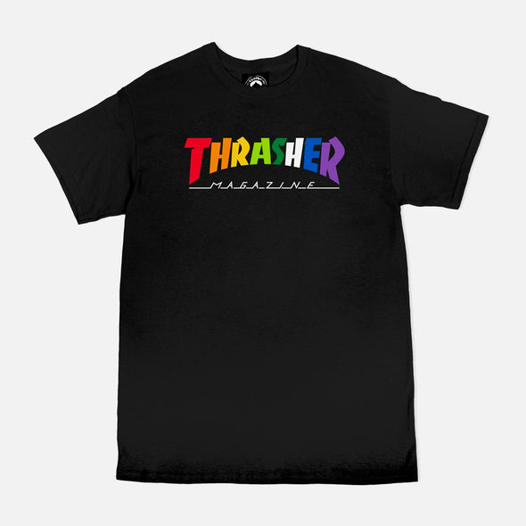 THRASHER Rainbow Mag Tee - Black