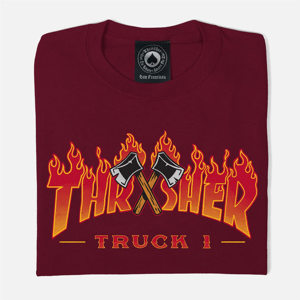 THRASHER Truck 1 Tee - Maroon