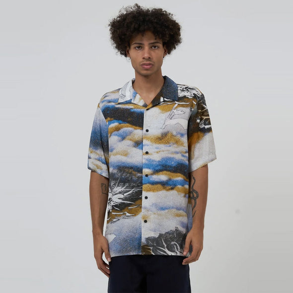 THRILLS Actions Not Words Bowling Shirt - Cloudy Blue