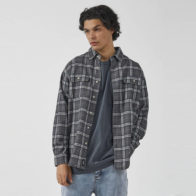 THRILLS Genuine Oversized Flannel Shirt - Mood Indigo