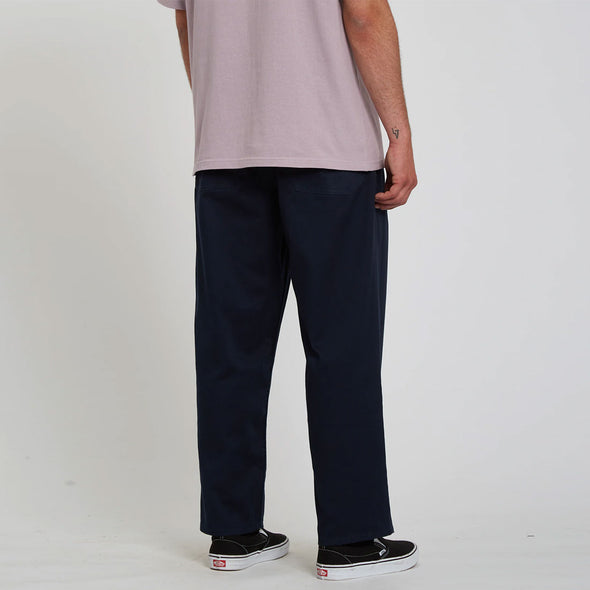 VOLCOM Outer Spaced Solid Elastic Waist Pants - Navy