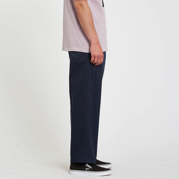 VOLCOM Outer Spaced Solid Elastic Waist Pants - Navy
