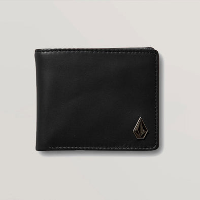 VOLCOM Single Stone Leather Wallet - Black